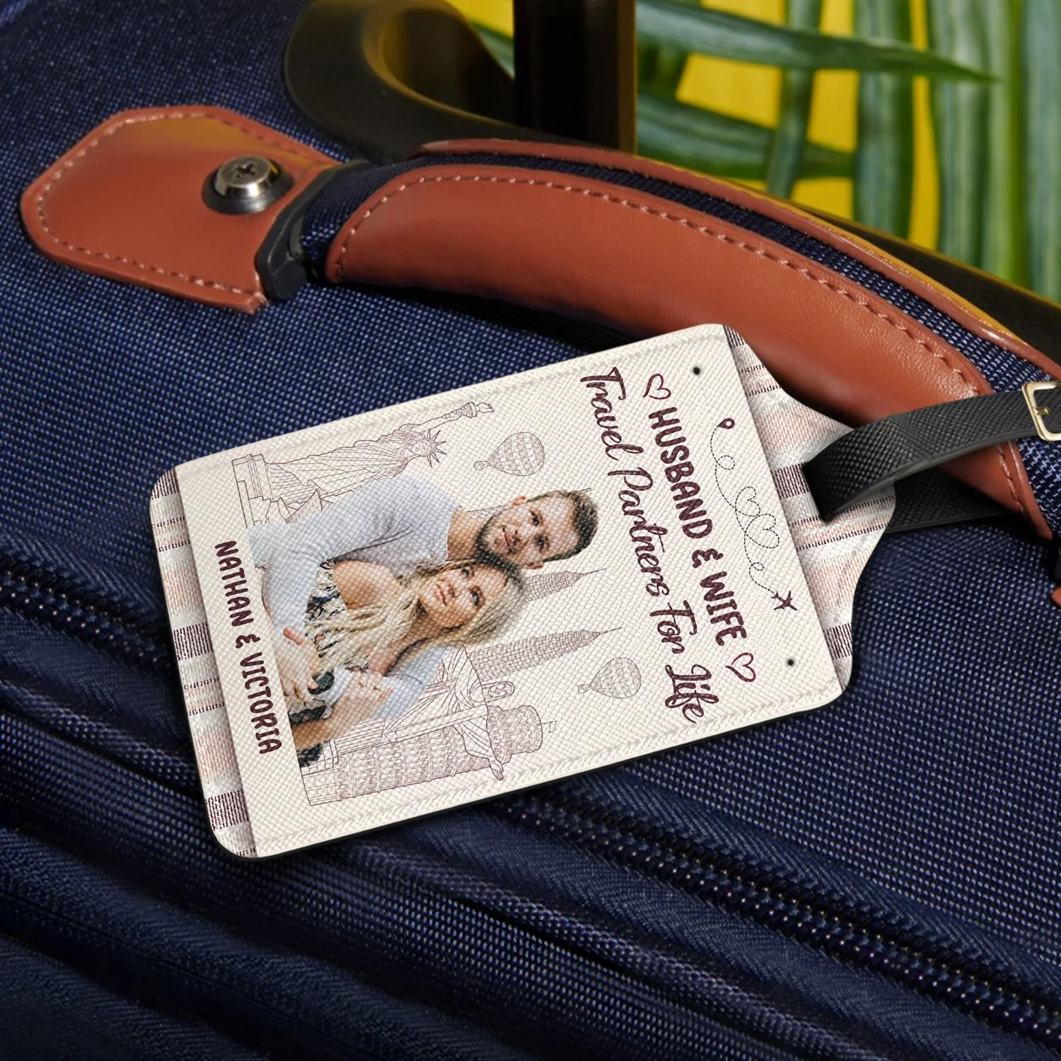 Custom Photo To A Lifetime Of Adventure Together - Gift For Couples - Personalized Luggage Tag - Image 3