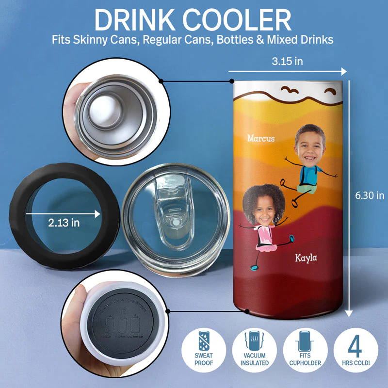 Custom Photo To Dad From The Reason You Drink - Personalized 4 In 1 Can Cooler Tumbler - Image 5