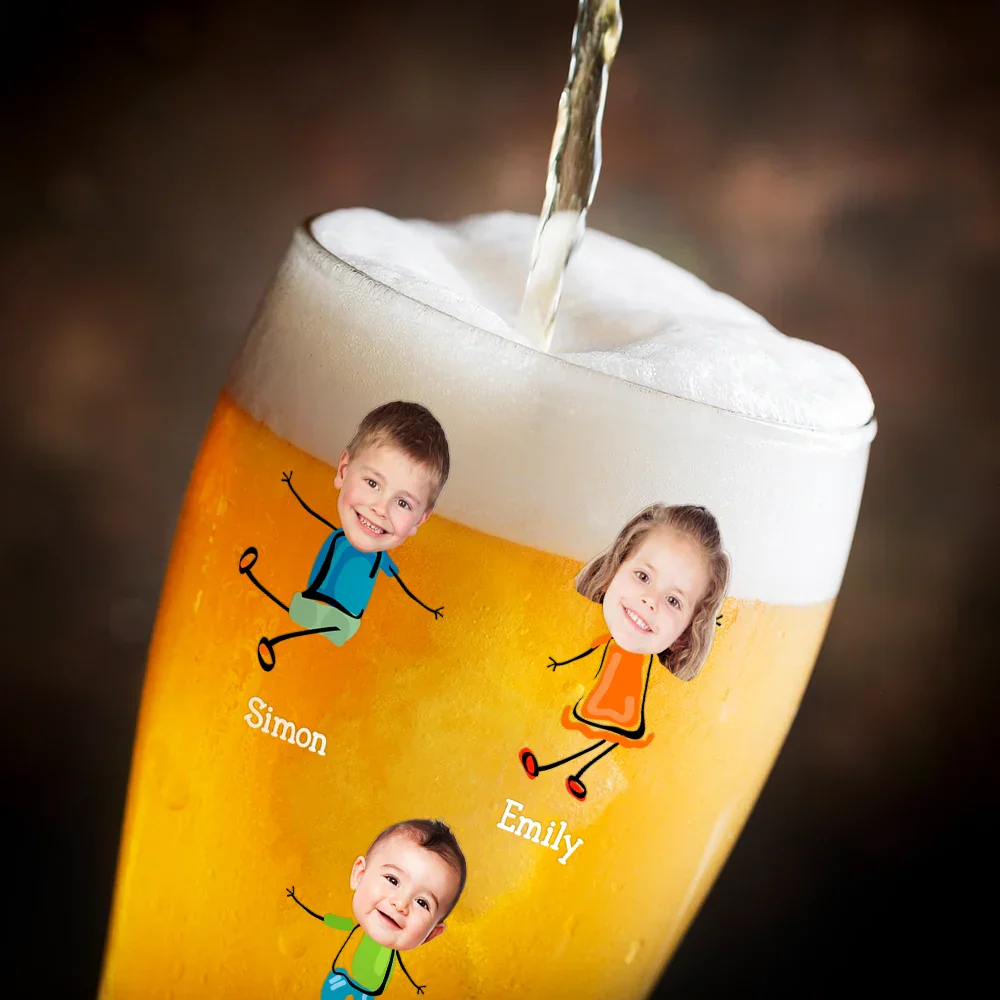 Custom Photo To Dad From The Reason You Drink - Personalized Pilsner Glass - Image 4