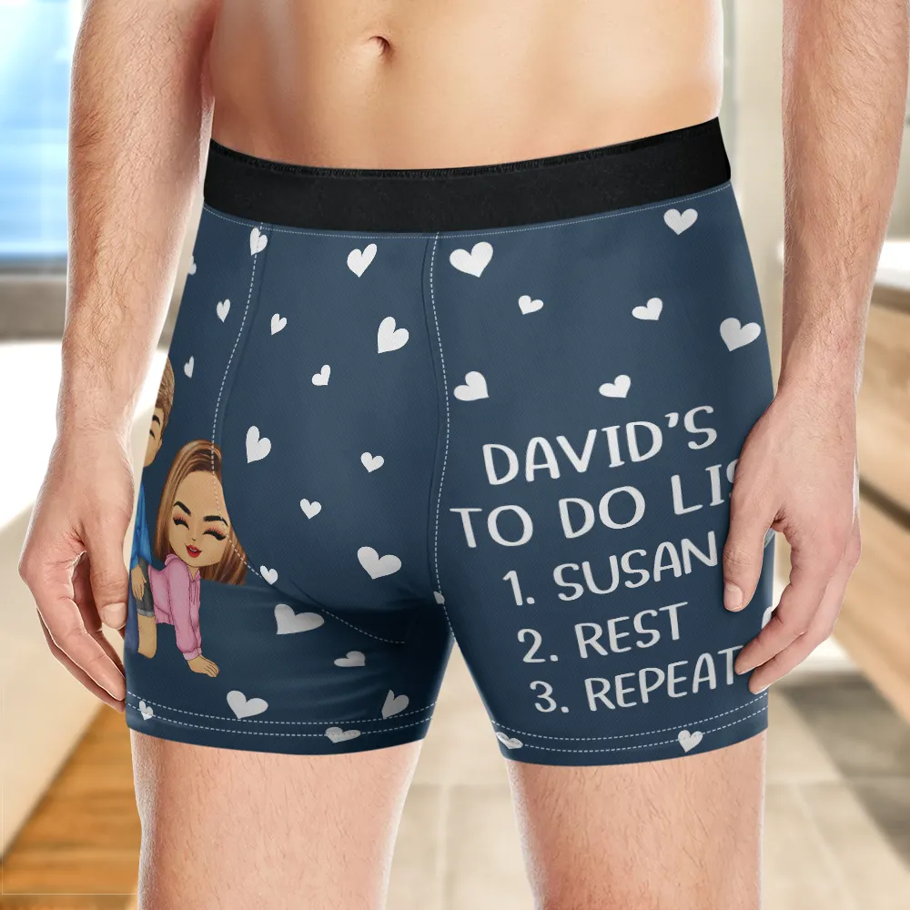 Custom Photo To Do List Romantic Couple - Personalized Men's Boxer Briefs - Image 4