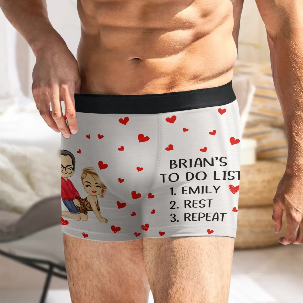 Custom Photo To Do List Romantic Couple - Personalized Men's Boxer Briefs - Image 6