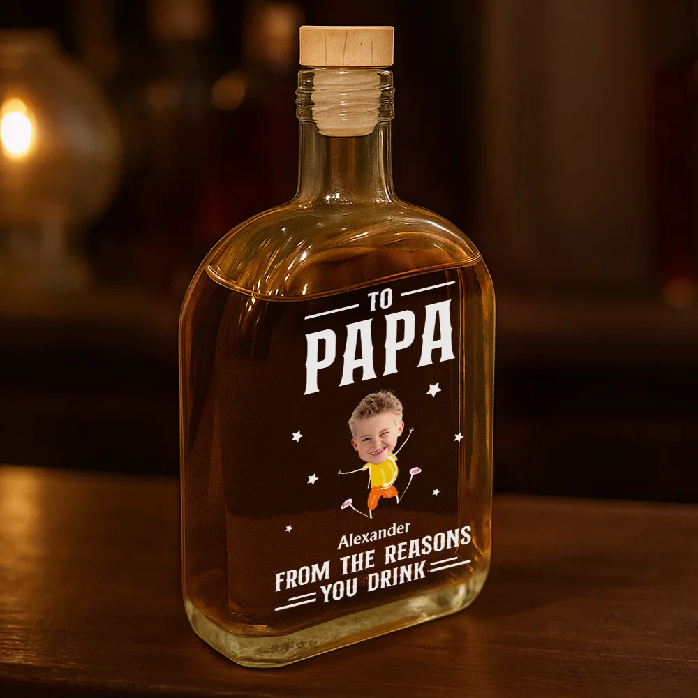 Custom Photo To Mom Dad From The Reasons You Drink - Personalized Whiskey Bottle - Image 4