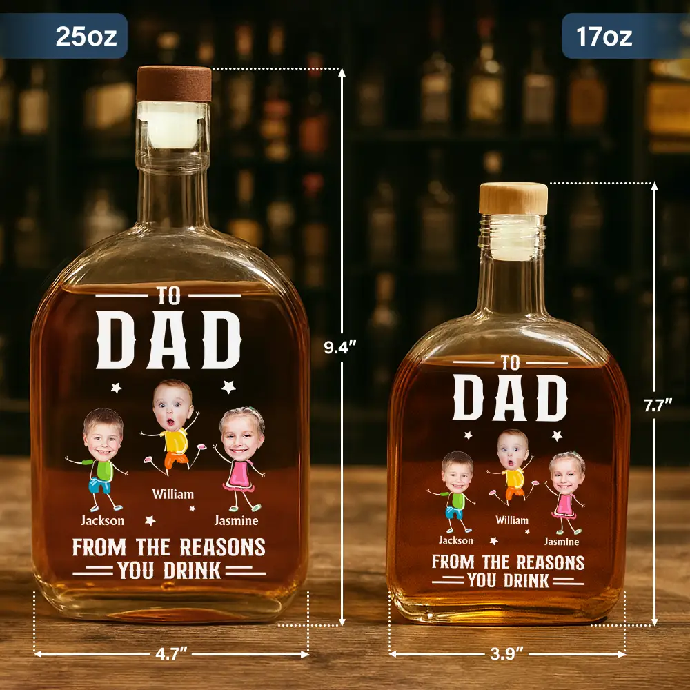 Custom Photo To Mom Dad From The Reasons You Drink - Personalized Whiskey Bottle - Image 6