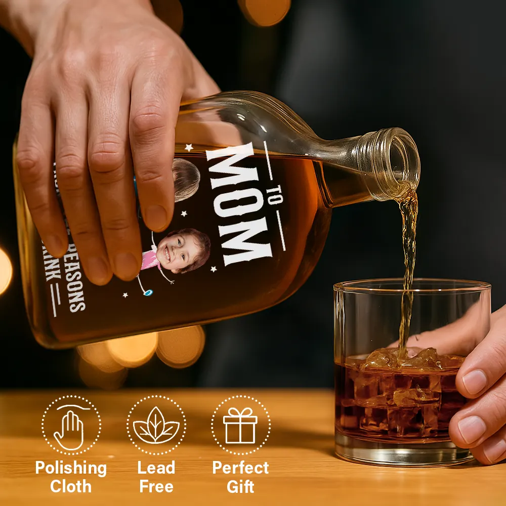 Custom Photo To Mom Dad From The Reasons You Drink - Personalized Whiskey Bottle - Image 7