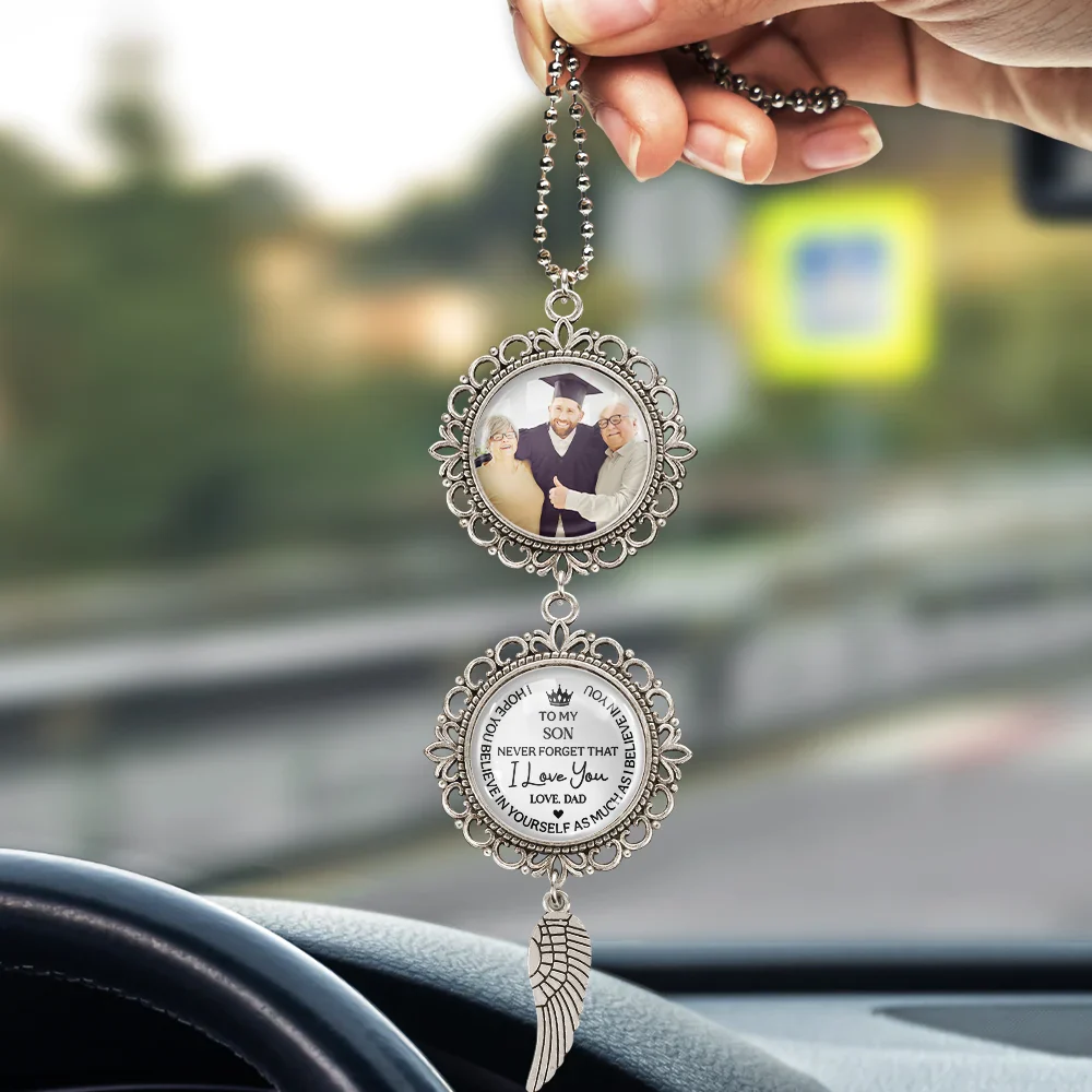 Custom Photo To My Son Never Forget That I Love You - Personalized Photo Pendant Charm - Image 3