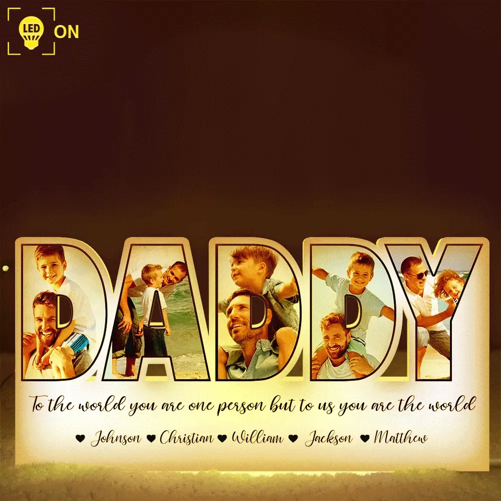 Custom Photo To The World You Are One Person - Personalized Custom Shaped Photo Light Box - Image 2
