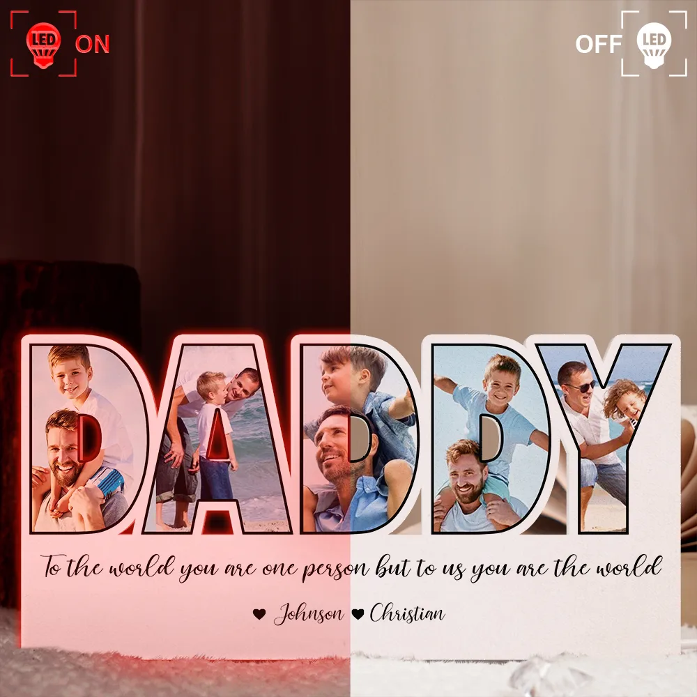 Custom Photo To The World You Are One Person - Personalized Custom Shaped Photo Light Box - Image 3