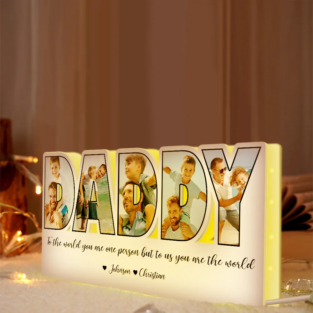 Custom Photo To The World You Are One Person - Personalized Custom Shaped Photo Light Box - Image 4