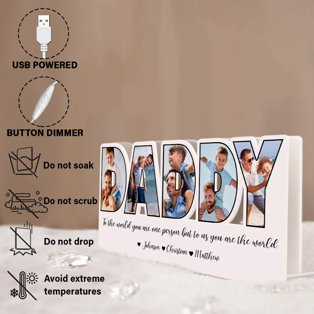 Custom Photo To The World You Are One Person - Personalized Custom Shaped Photo Light Box - Image 6