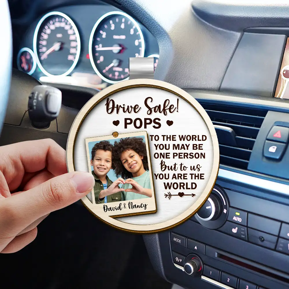 Custom Photo To The World You May Be One Person - Personalized Custom Shaped Car Visor Clip - Image 3