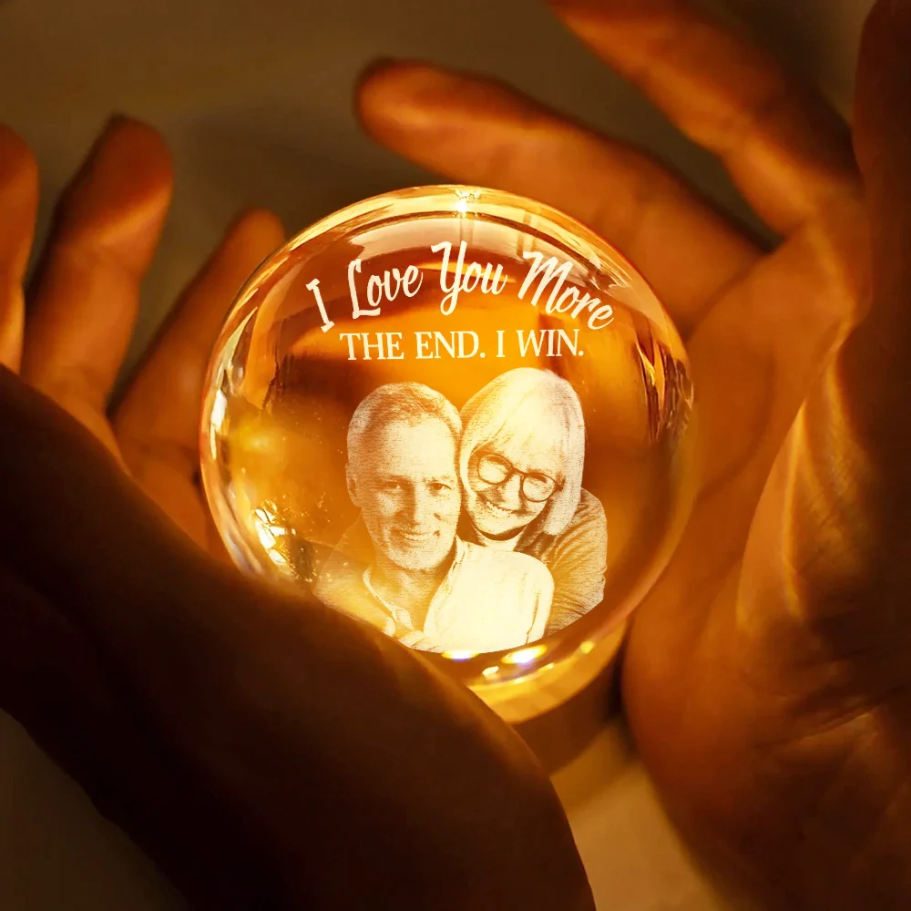 Custom Photo Together Since - Personalized Crystal Globe Lamp - Image 5