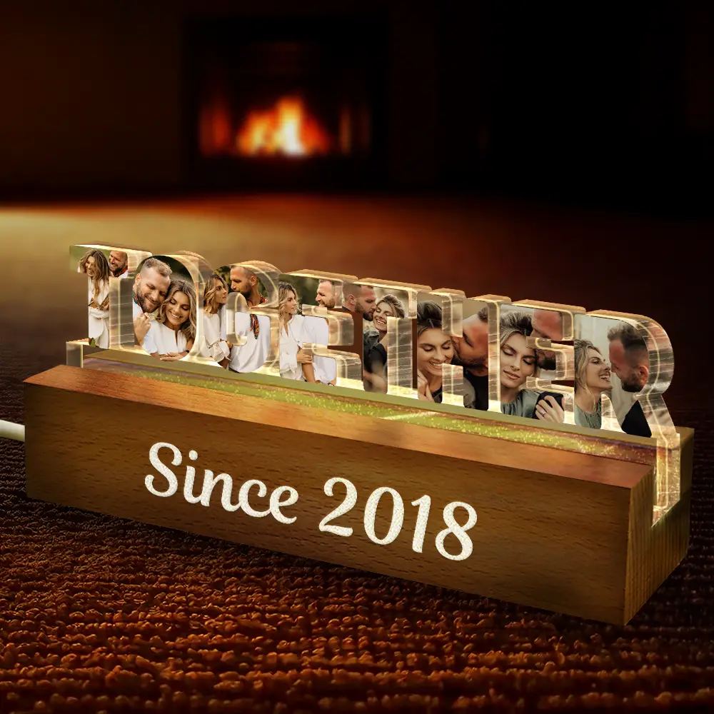 Custom Photo Together Since Year Couple Anniversary - Personalized Custom Shaped LED Light - Image 4