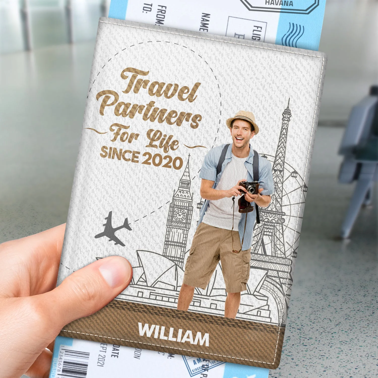 Custom Photo Traveling Couple Travel Partners For Life - Gift For Couples, Traveling Gift - Personalized Passport Cover, Passport Holder - Image 3