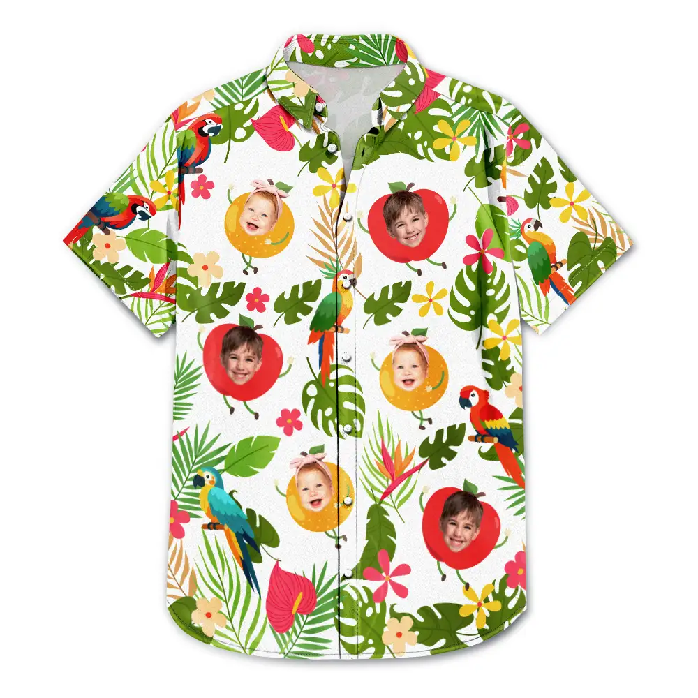 Custom Photo Tropical Fruit Kids - Personalized Hawaiian Shirt - Image 4