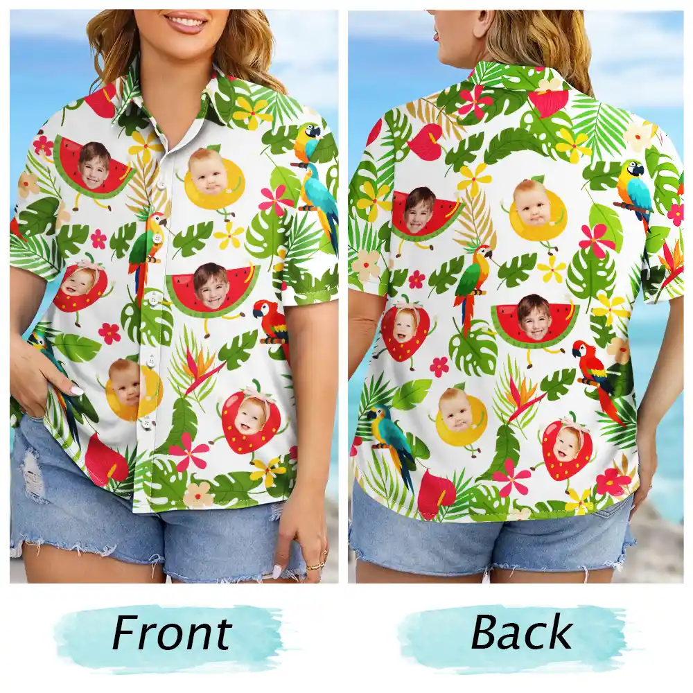 Custom Photo Tropical Fruit Kids - Personalized Hawaiian Shirt - Image 7