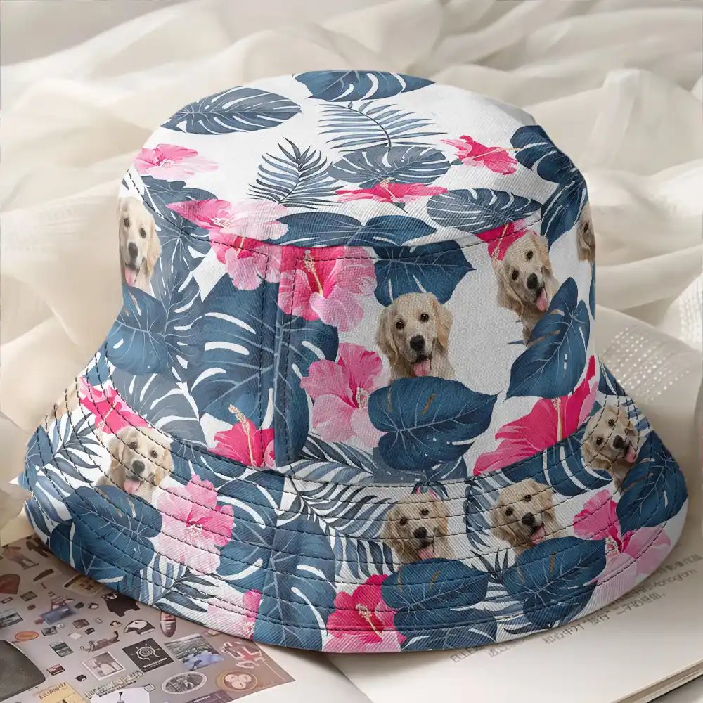 Custom Photo Tropical Pet Family Face - Personalized Bucket Hat - Image 3