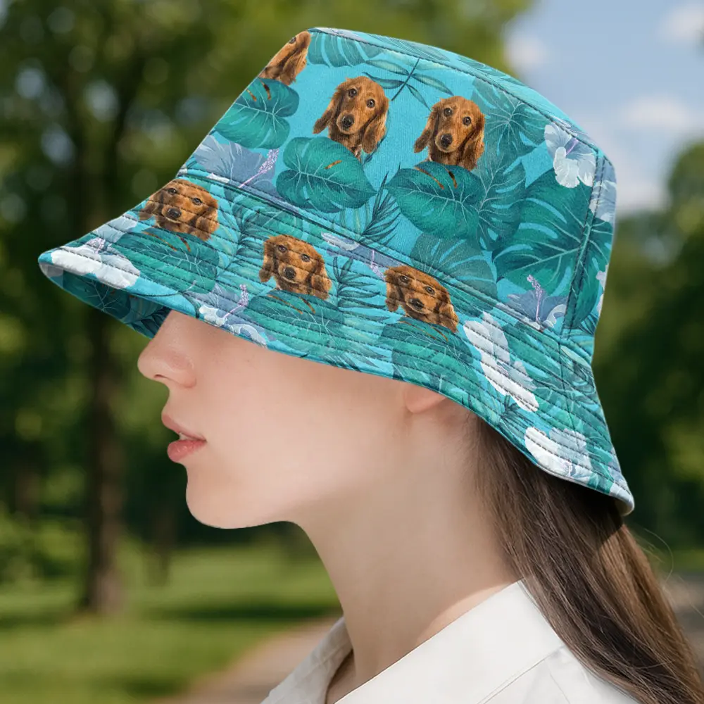 Custom Photo Tropical Pet Family Face - Personalized Bucket Hat - Image 4