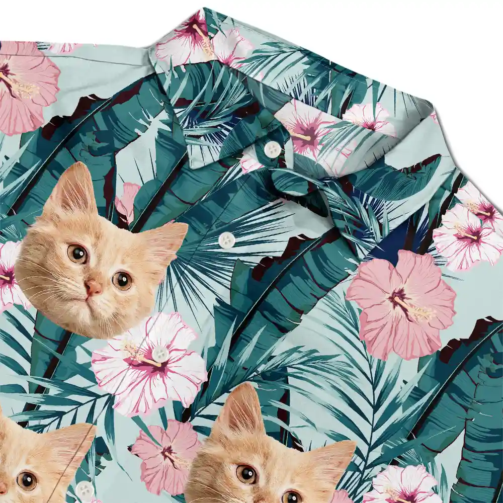 Custom Photo Tropical Vibes Pet Face - Personalized Hawaiian Shirt - Image 5