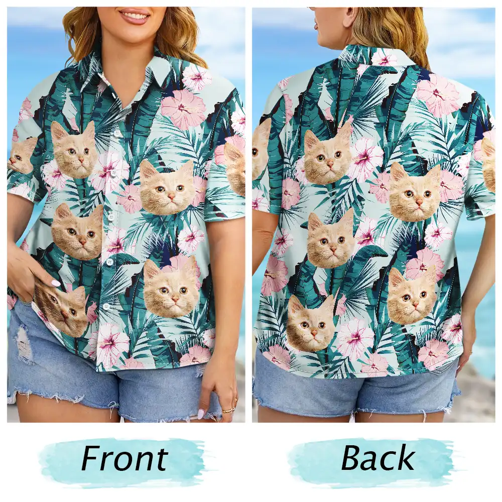 Custom Photo Tropical Vibes Pet Face - Personalized Hawaiian Shirt - Image 7