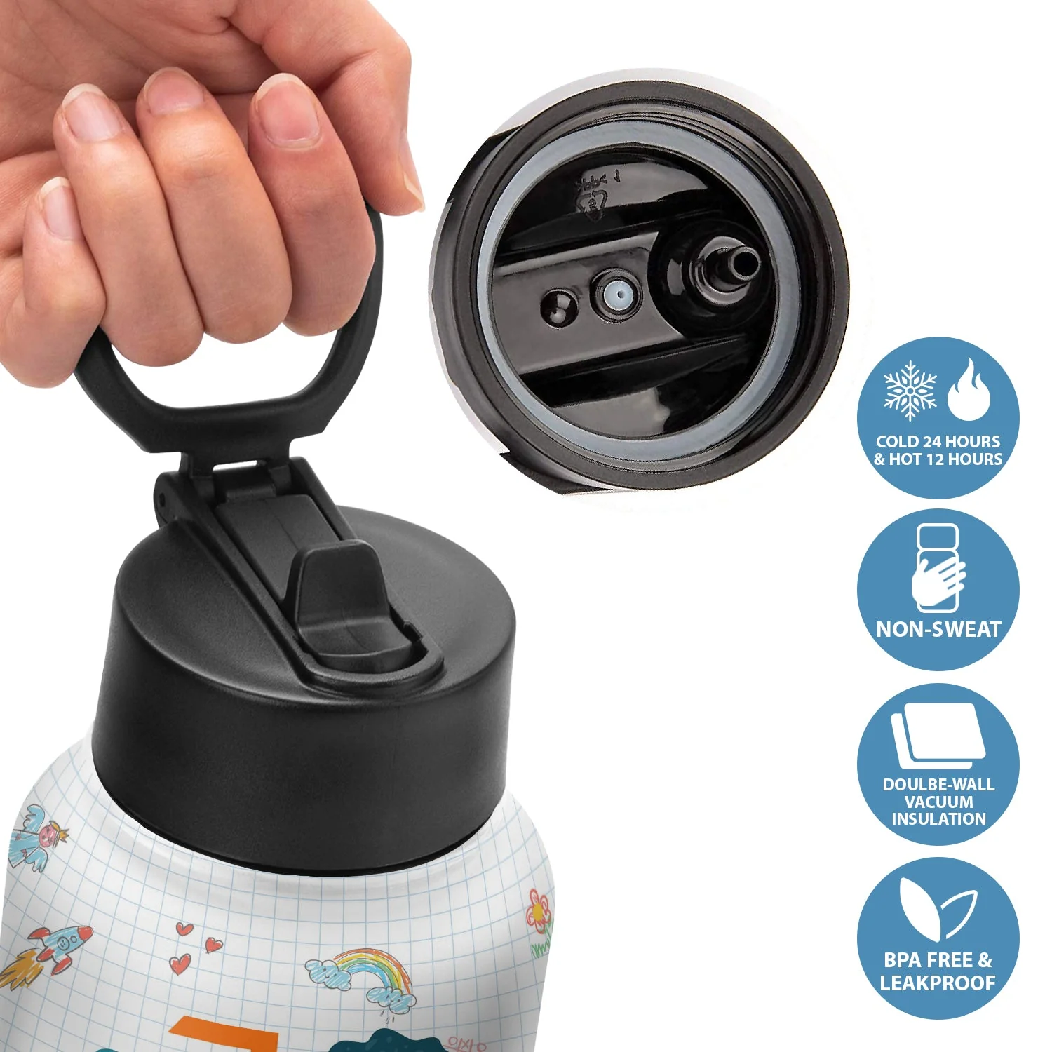 Custom Photo Vehicle I'm Kind Smart Brave Confident - Gift For Kid - Personalized Kids Water Bottle - Image 5