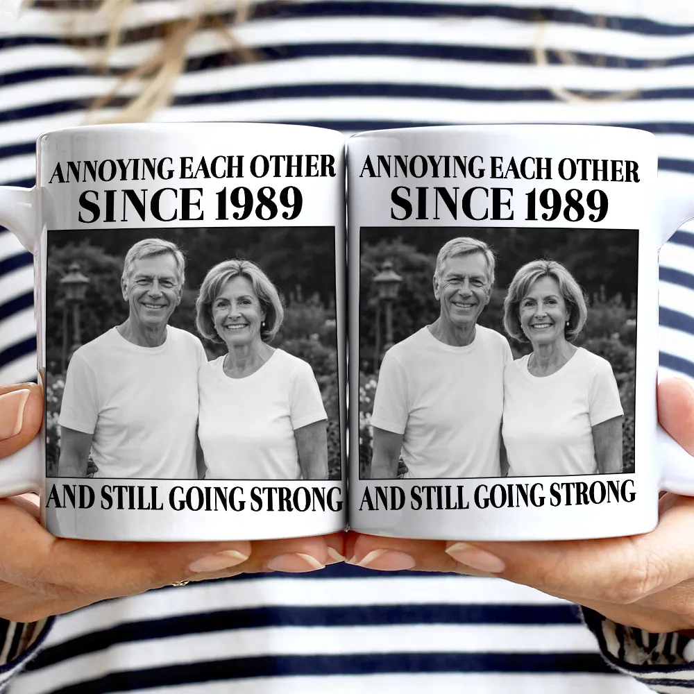 Custom Photo Vintage Annoying Each Other Since - Personalized Mug - Image 2