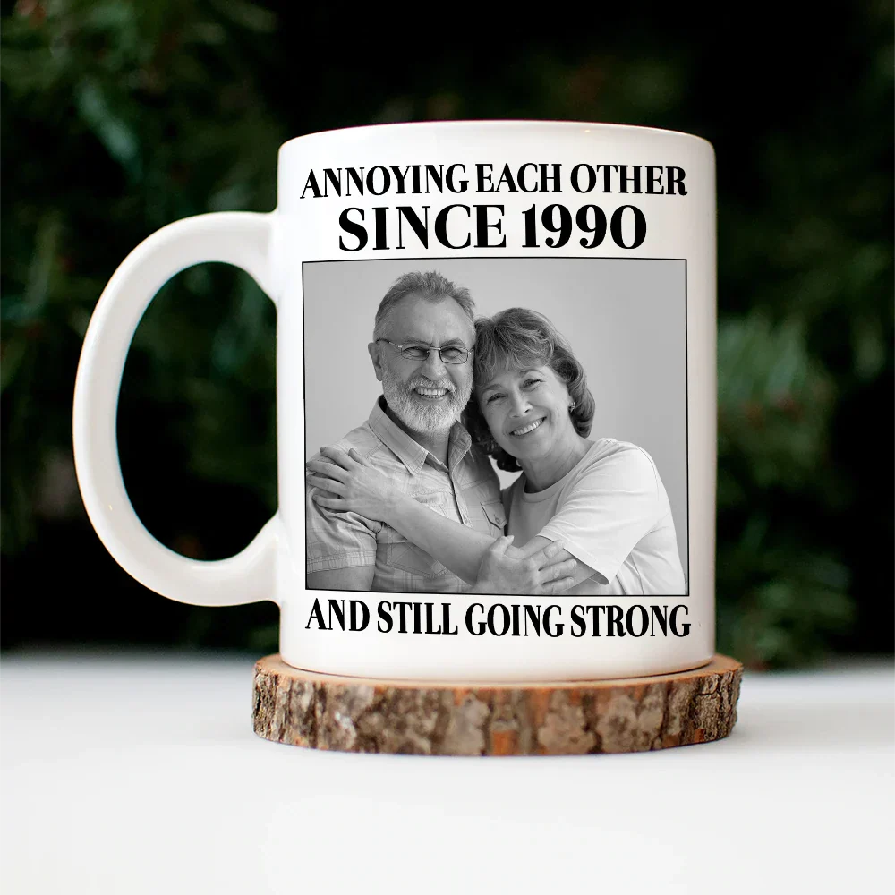 Custom Photo Vintage Annoying Each Other Since - Personalized Mug - Image 4