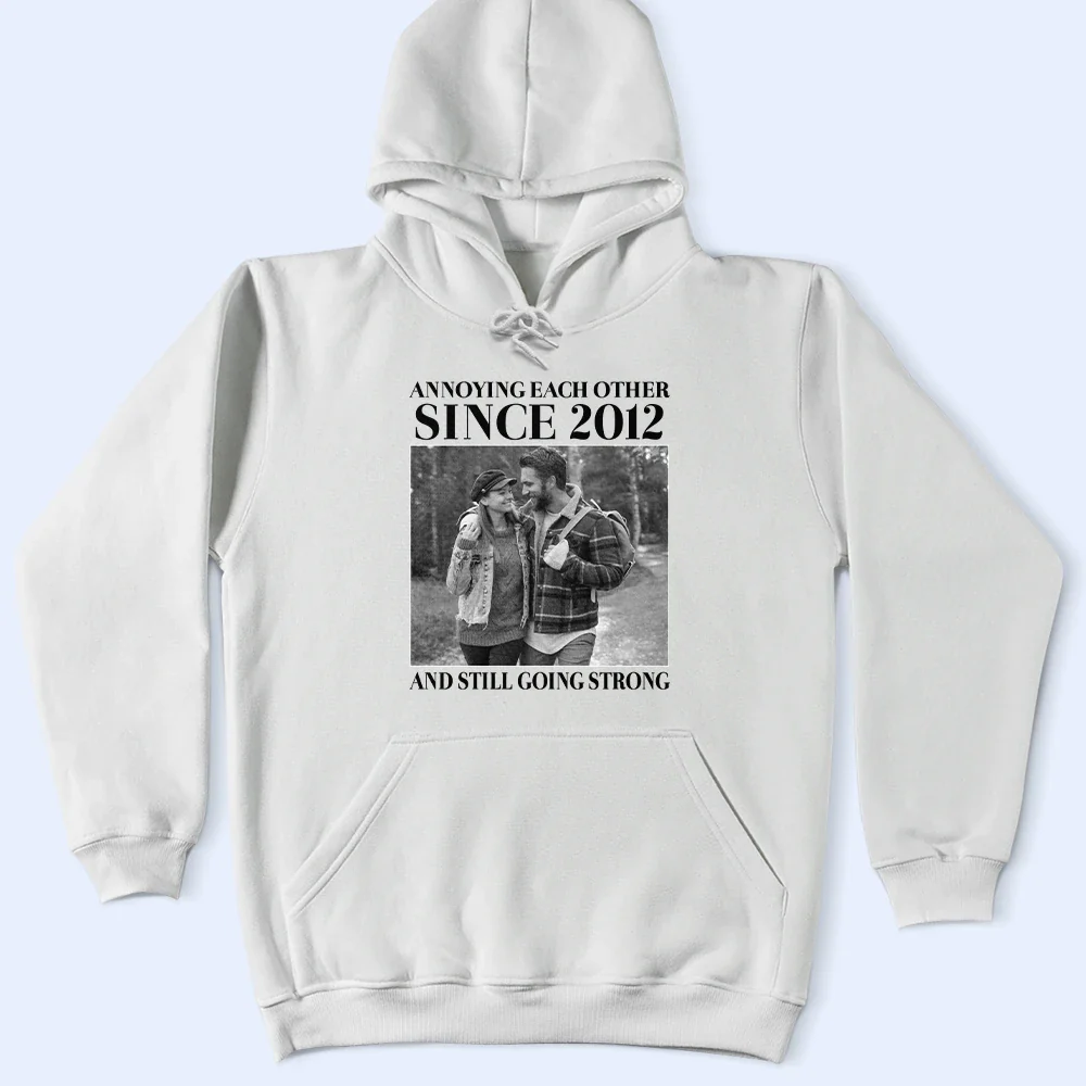 Custom Photo Vintage Annoying Each Other Since - Personalized T Shirt - Image 5