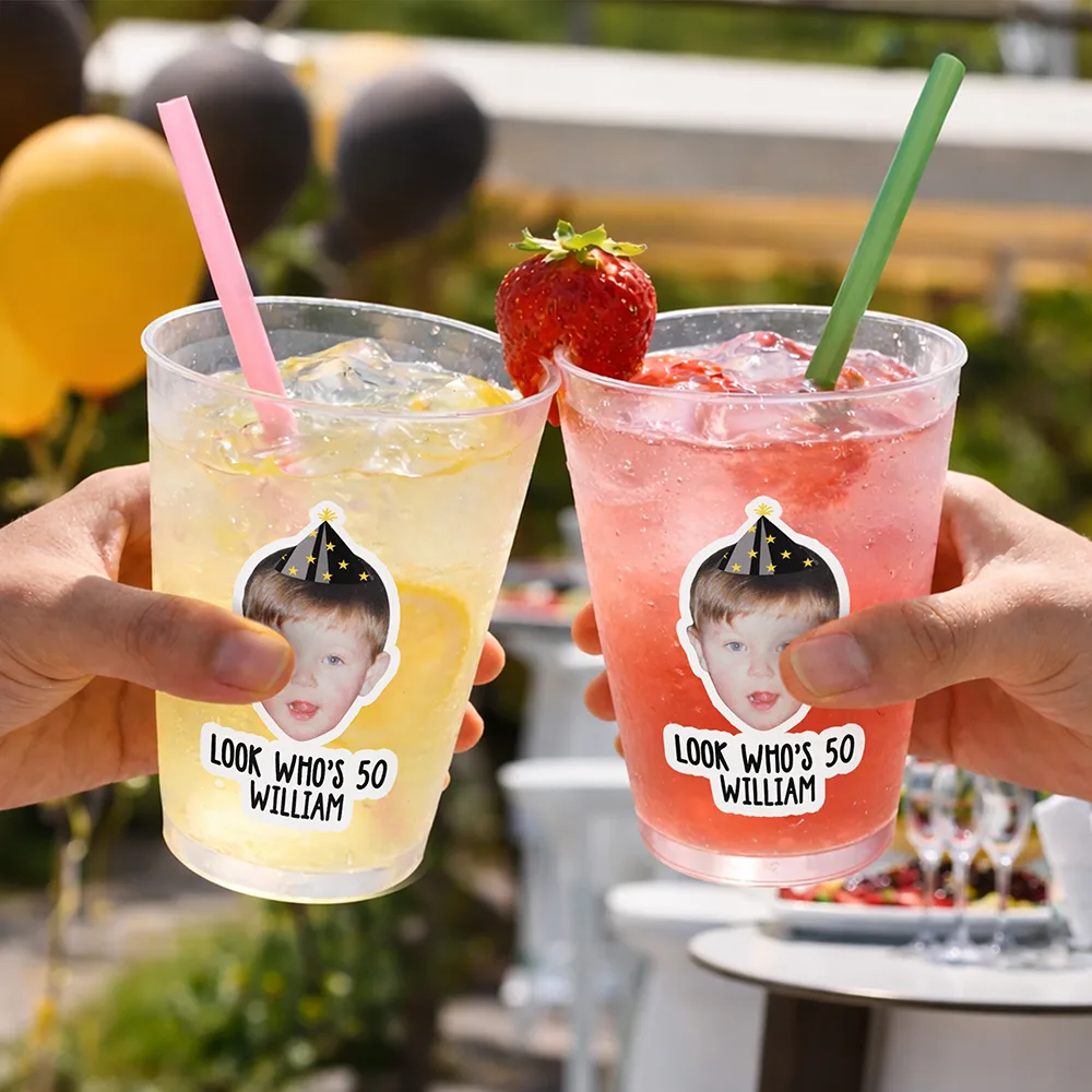 Custom Photo Vintage Birthday Funny Face - Personalized Frosted Cups - Image 5