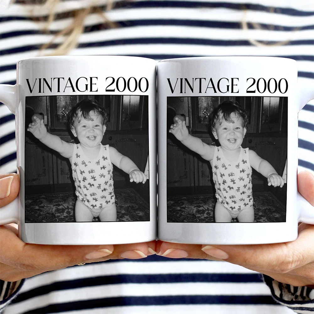 Custom Photo Vintage Image And Year - Personalized Mug - Image 2