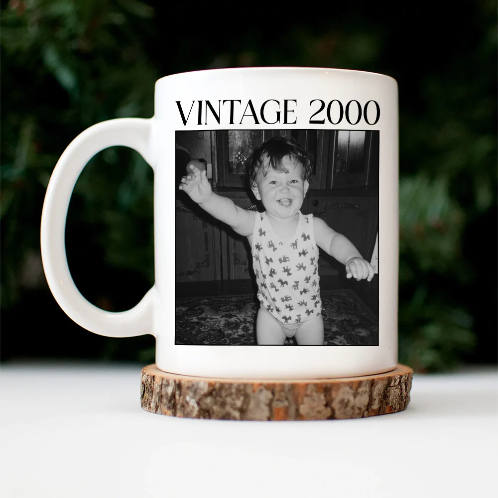 Custom Photo Vintage Image And Year - Personalized Mug - Image 4