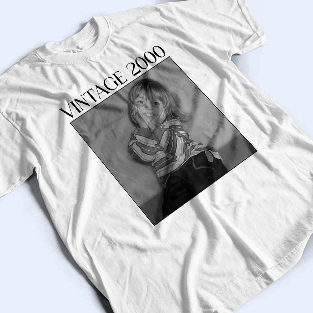 Custom Photo Vintage Image And Year - Personalized T Shirt - Image 3