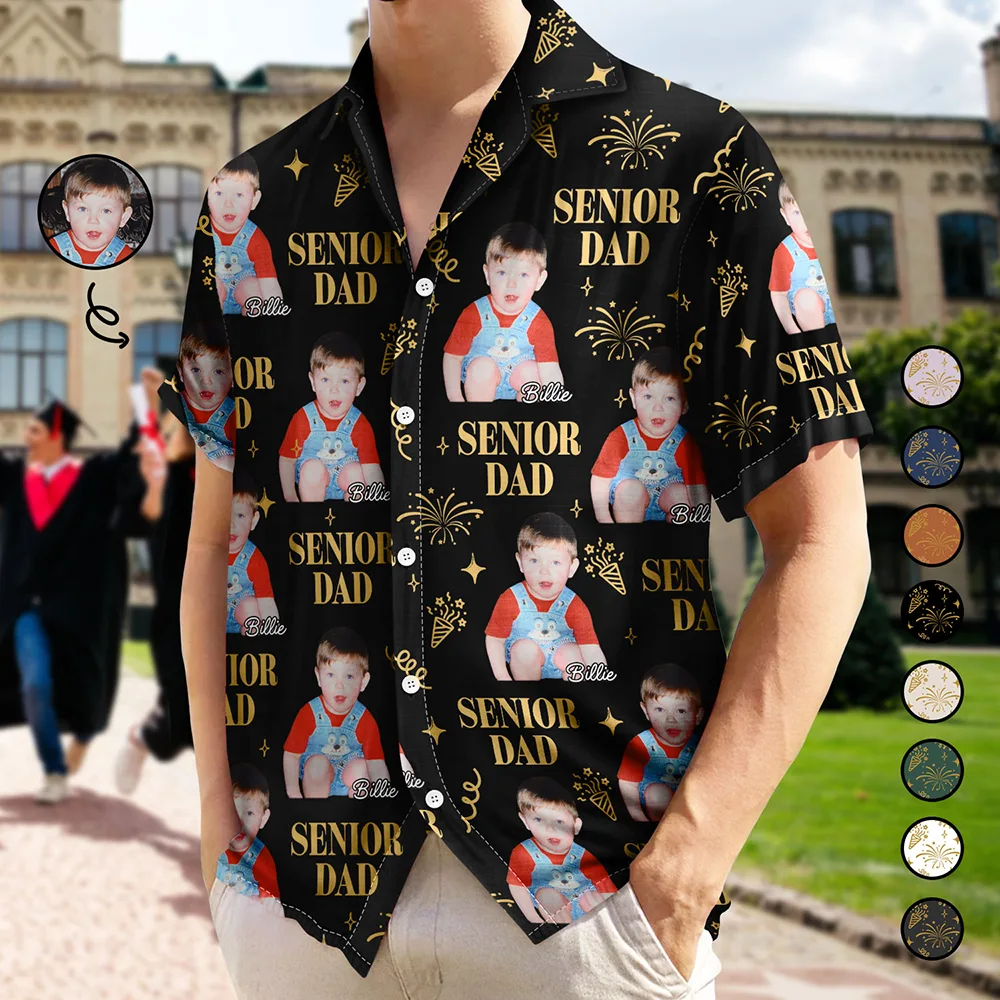 Custom Photo Vintage Senior Family - Personalized Hawaiian Shirt - Image 2