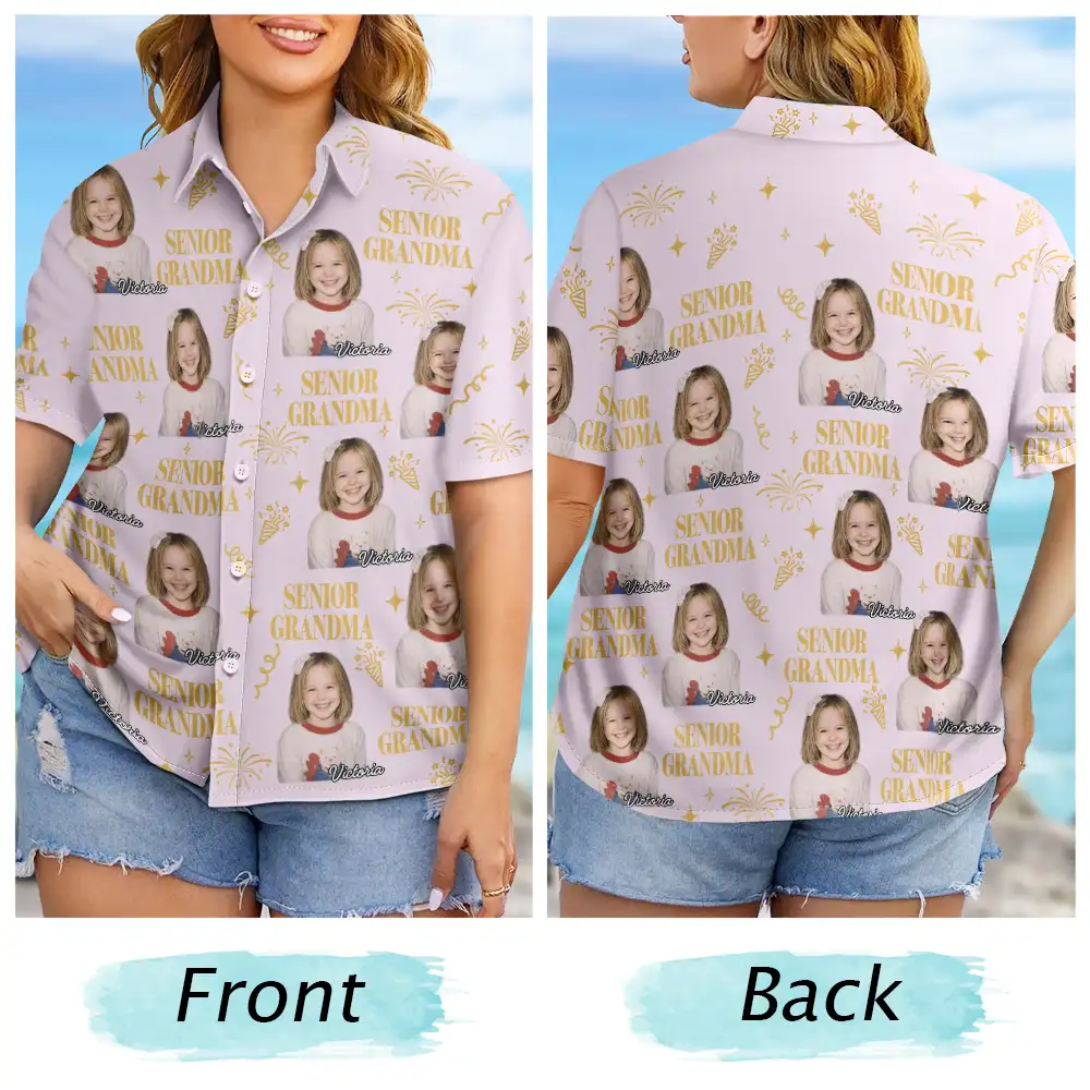 Custom Photo Vintage Senior Family - Personalized Hawaiian Shirt - Image 8