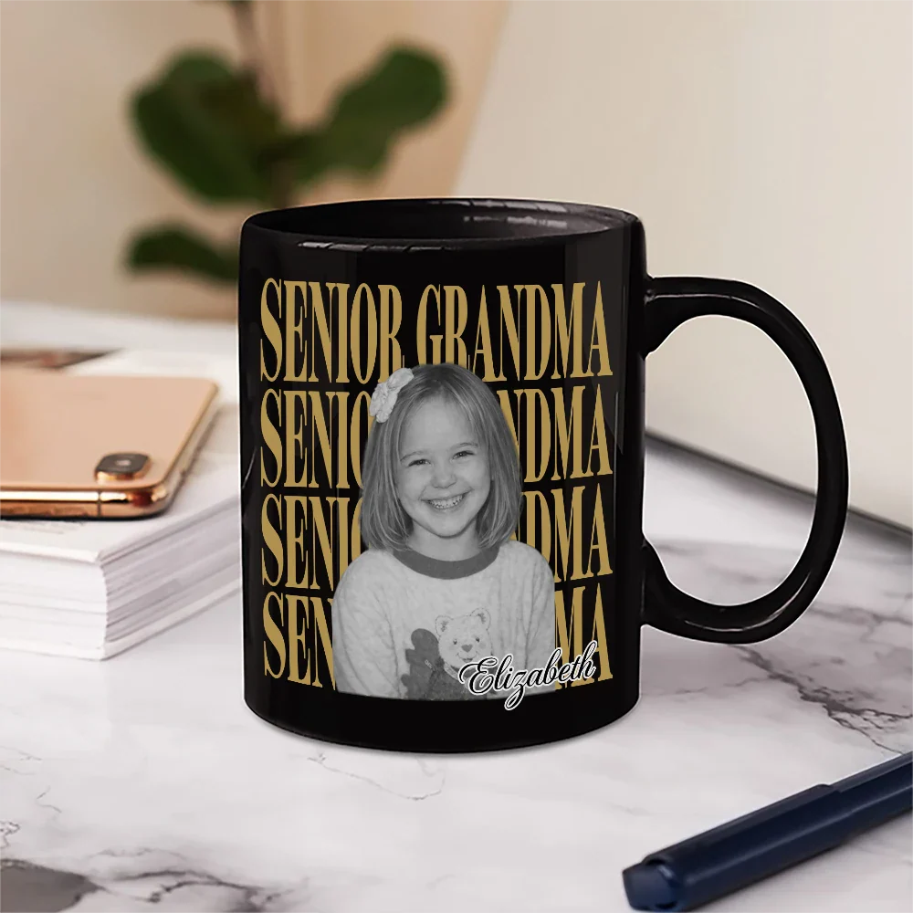 Custom Photo Vintage Senior Family - Personalized Mug - Image 6