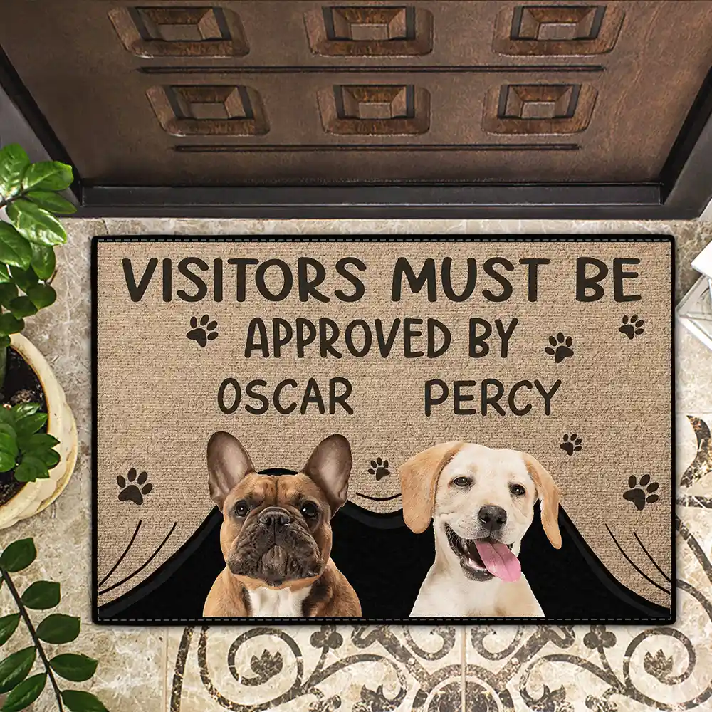 Custom Photo Visitors Must Be Approved By This Dog - Personalized Doormat - Image 3