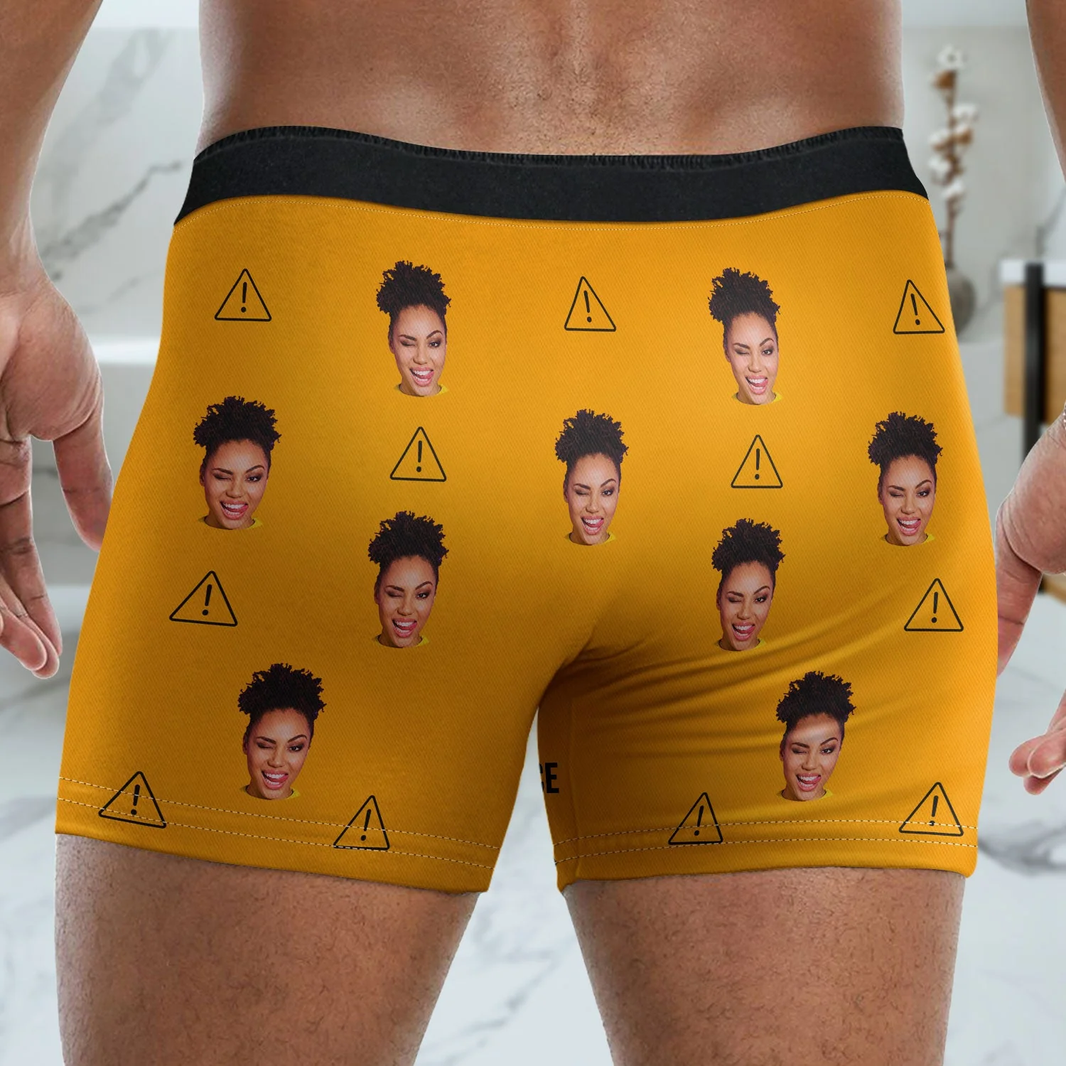 Custom Photo Warning Choking Hazard - Funny Gift For Husband, Boyfriend - Personalized Men's Boxer Briefs - Image 5