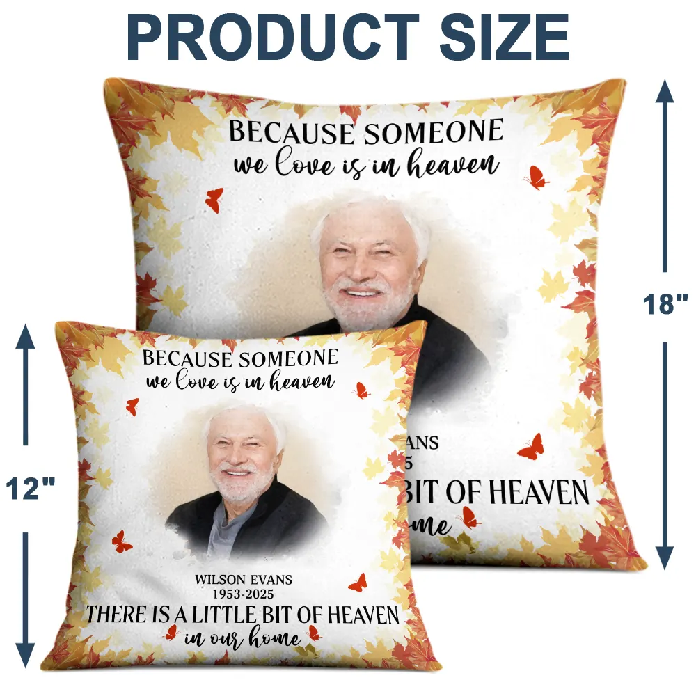 Custom Photo Watercolor A Little Bit Of Heaven In Our Home - Personalized Pillow - Image 4