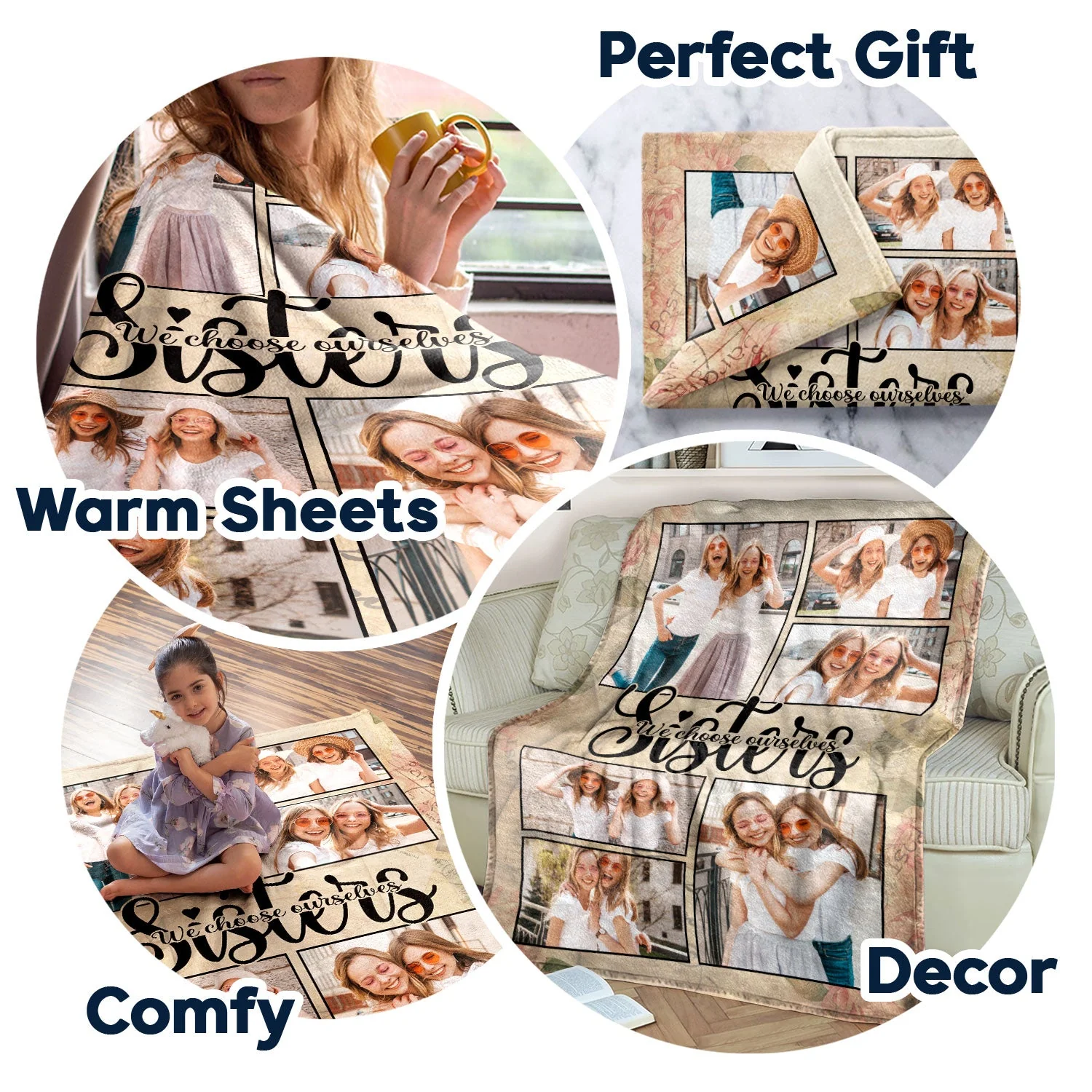 Custom Photo We Choose Ourselves - Gift For Sisters & Best Friends - Personalized Fleece Blanket - Image 5