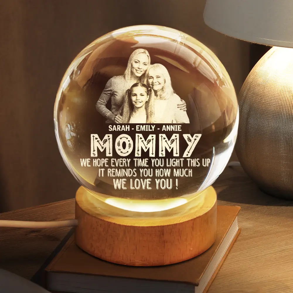 Custom Photo We Hope Every Time You Light This Up - Personalized Crystal Globe Lamp - Image 3
