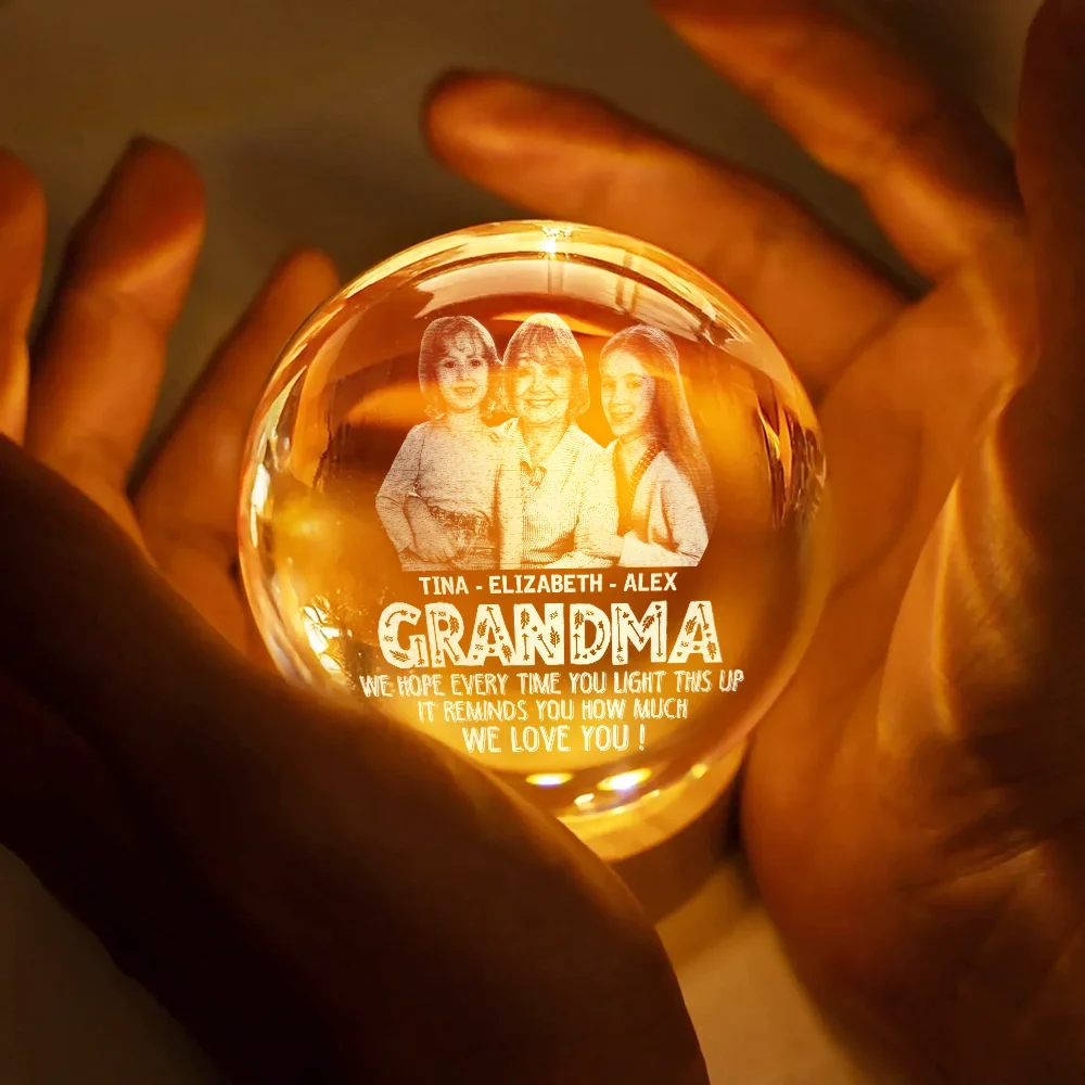 Custom Photo We Hope Every Time You Light This Up - Personalized Crystal Globe Lamp - Image 5