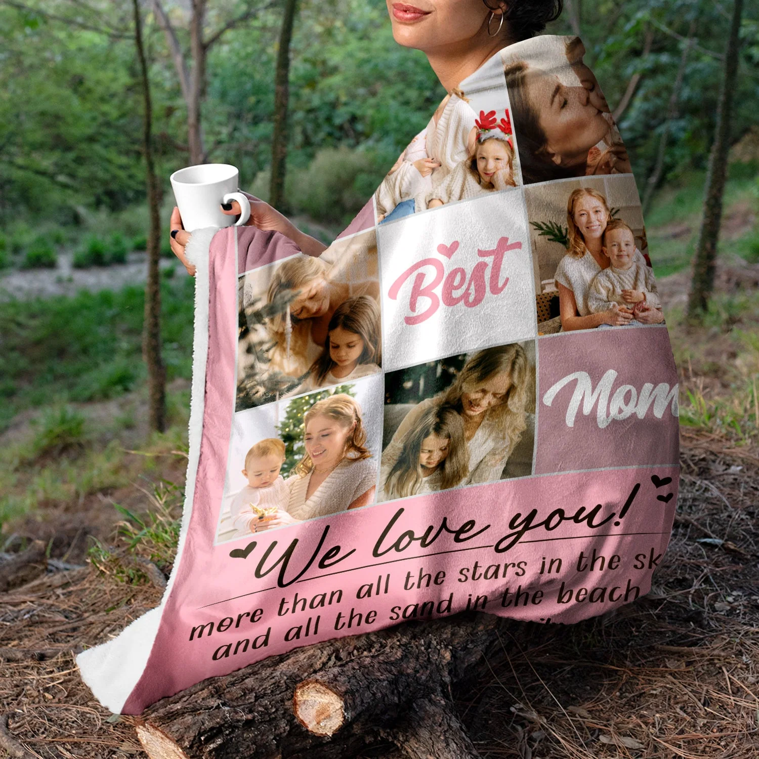 Custom Photo We Love You More Than All The Stars - Gift For Mom - Personalized Fleece Blanket - Image 5