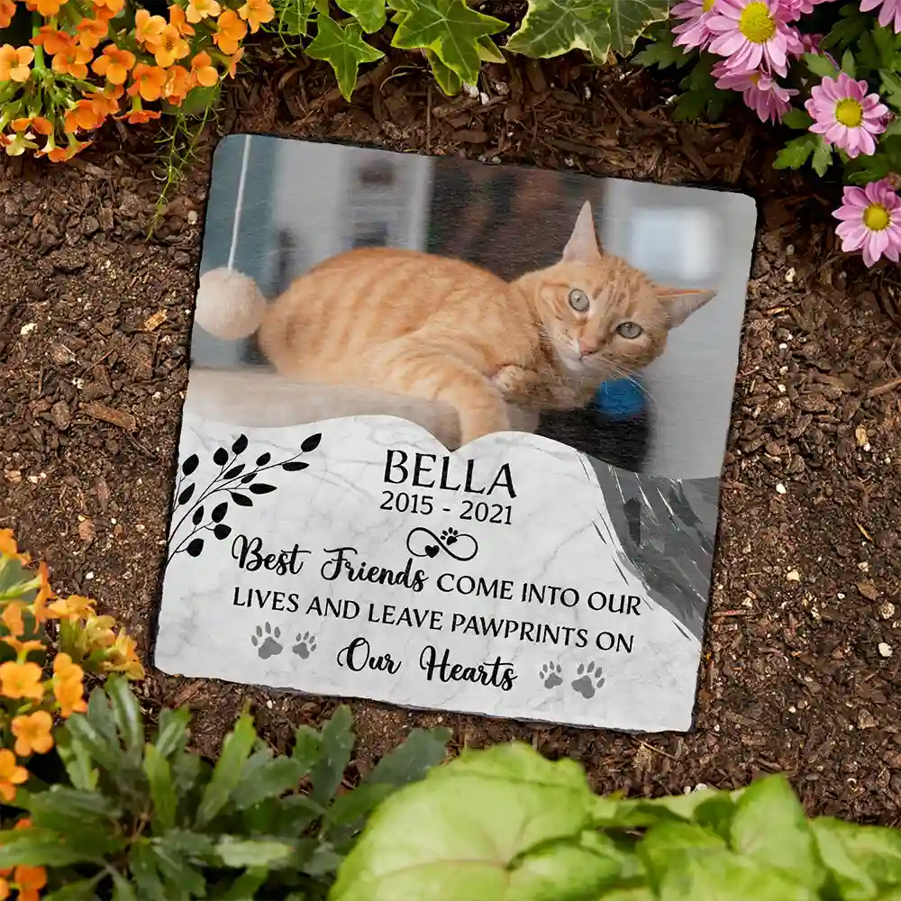 Custom Photo We Loved You With All Our Heart - Personalized Rectangle Memorial Garden Stone - Image 3