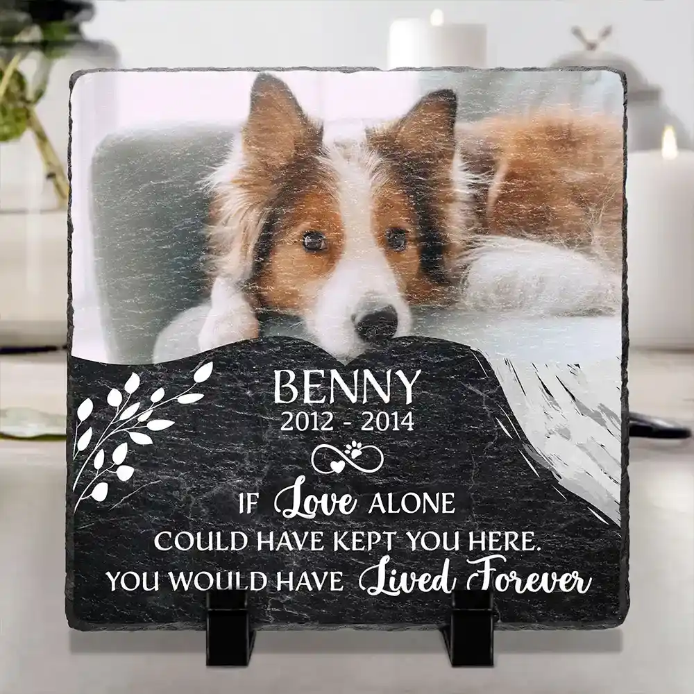 Custom Photo We Loved You With All Our Heart - Personalized Rectangle Memorial Garden Stone - Image 4