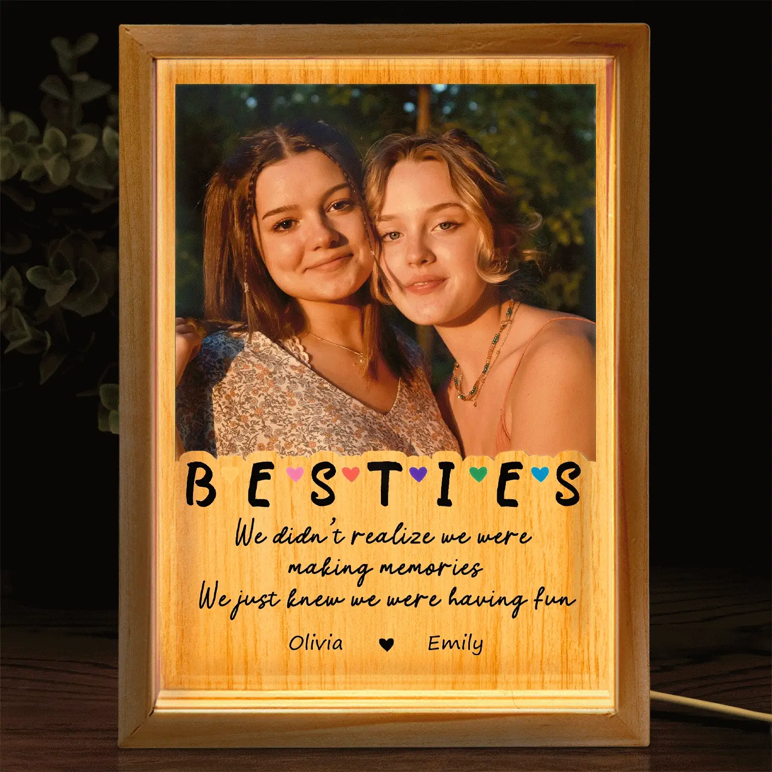 Custom Photo We Were Having Fun - Gift For Bestie - Personalized Picture Frame Light Box - Image 2
