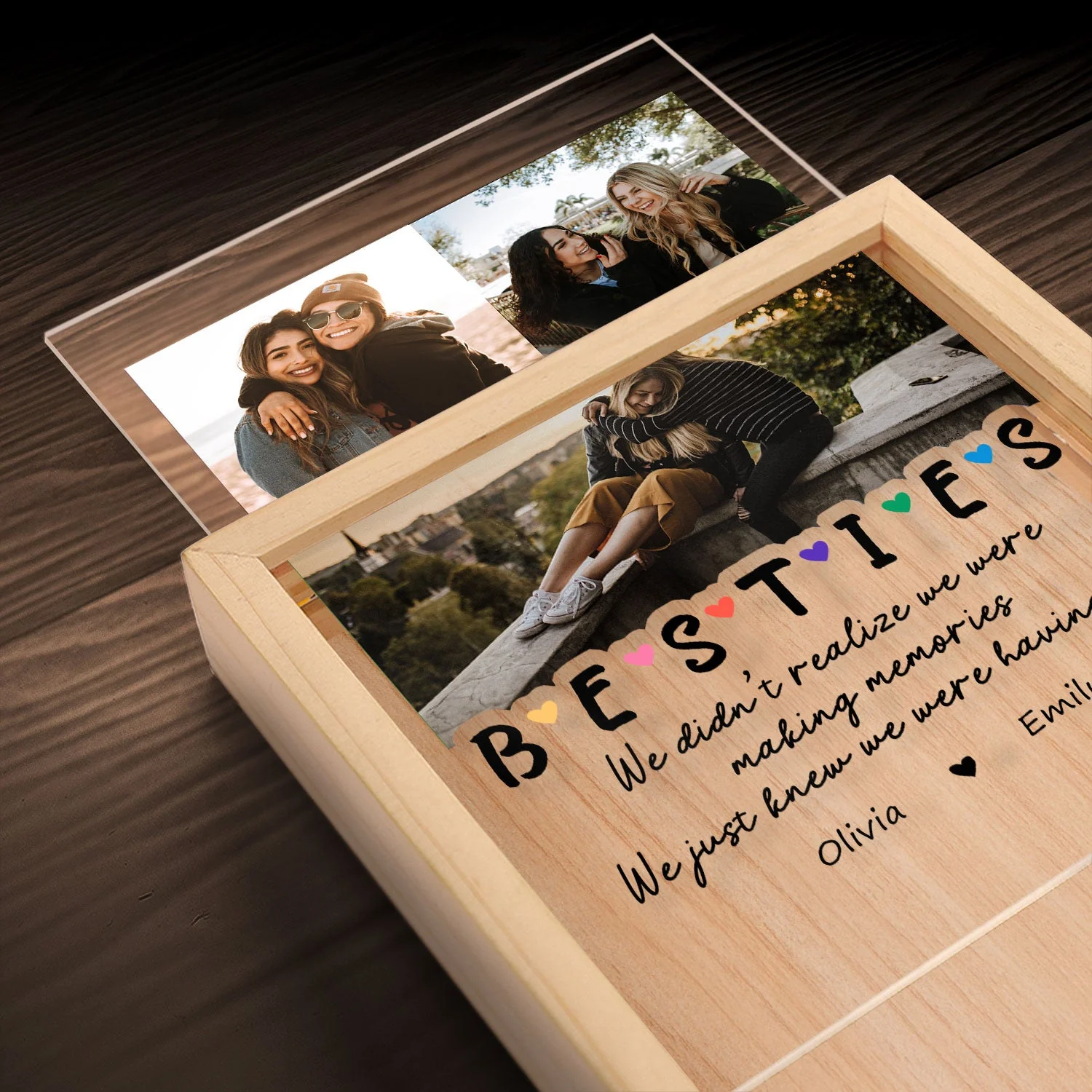 Custom Photo We Were Having Fun - Gift For Bestie - Personalized Picture Frame Light Box - Image 4