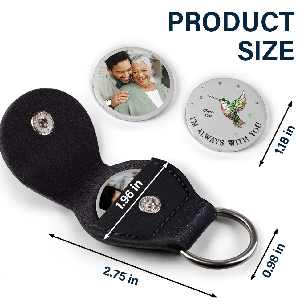 Custom Photo We're Always With You - Personalized Leather Pocket Hug - Image 5
