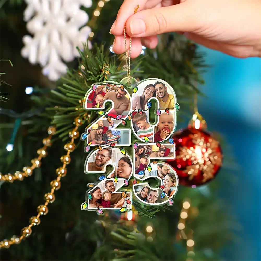 Custom Photo What A Year - Personalized Custom Shaped Acrylic Ornament - Image 4
