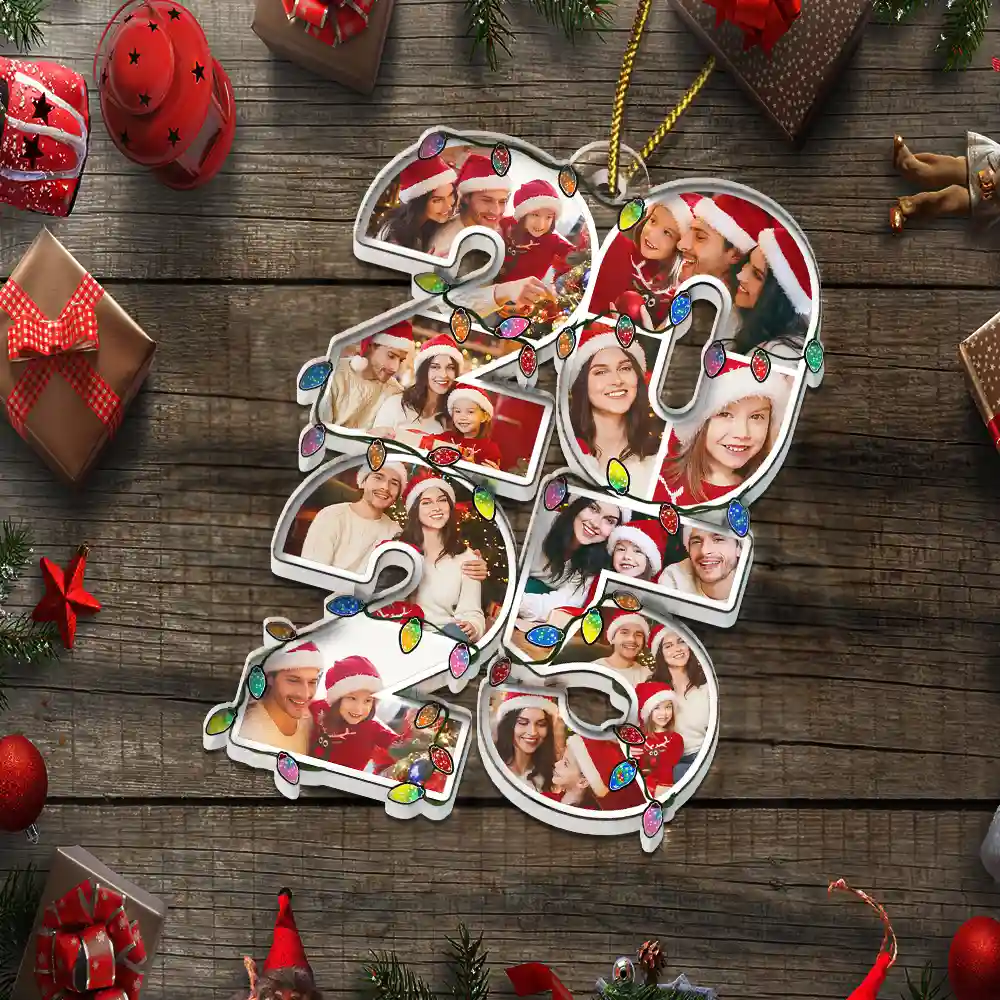 Custom Photo What A Year - Personalized Custom Shaped Acrylic Ornament - Image 5