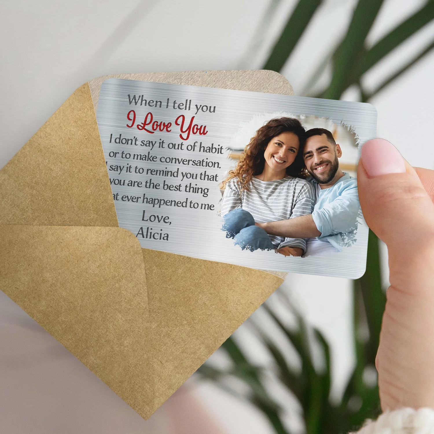 Custom Photo When I Tell You I Love You - Gift For Couples, Husband, Wife - Personalized Aluminum Wallet Card - Image 5