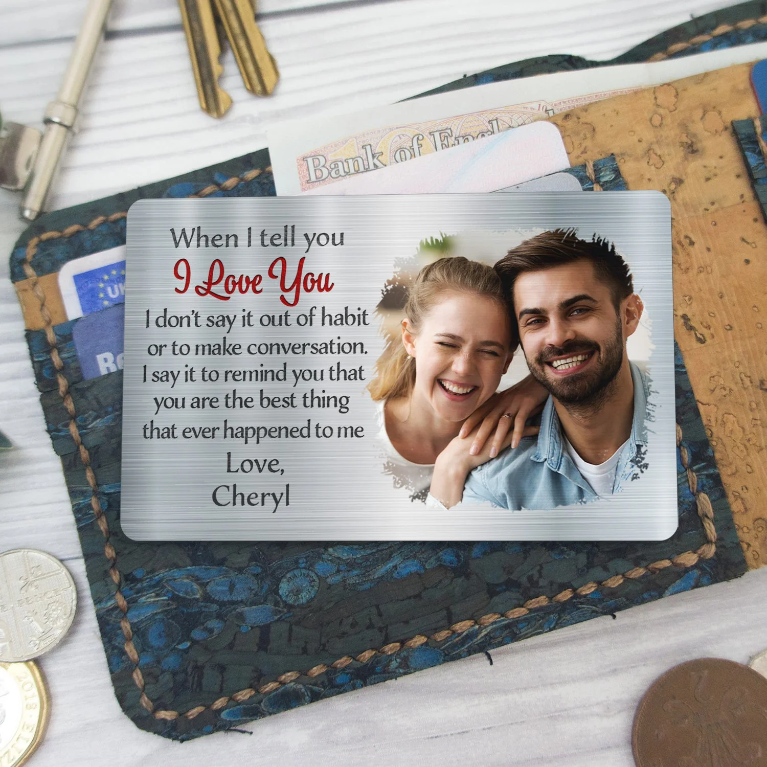 Custom Photo When I Tell You I Love You - Gift For Couples, Husband, Wife - Personalized Aluminum Wallet Card - Image 6